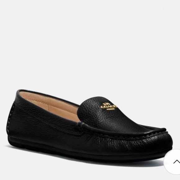Odete pebble grain leather Coach flats - Picture 1 of 6